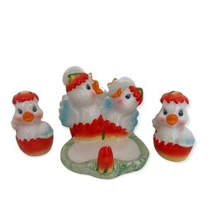 Duck SALT & Pepper Set & Napkin Holder